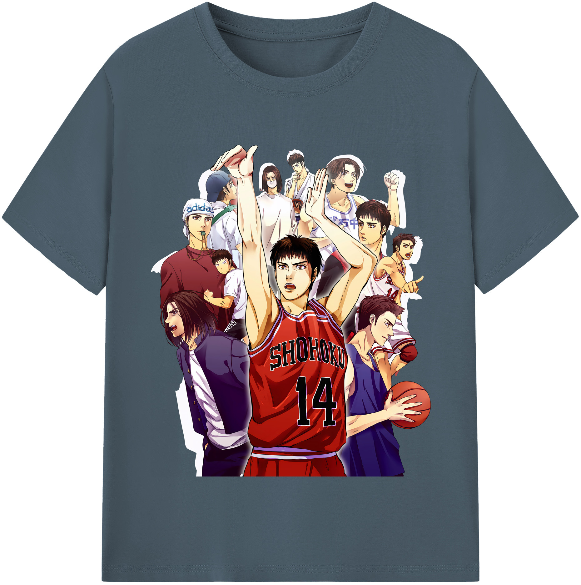 SLAM DUNK／スラムダンク 綿100％半袖Tシャツ（フロントプリント）